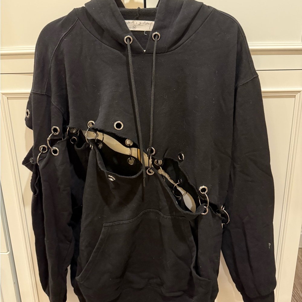 Black Distressed Hoodie
